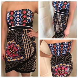 5/$20 Xhiliration unique strapless mini dress